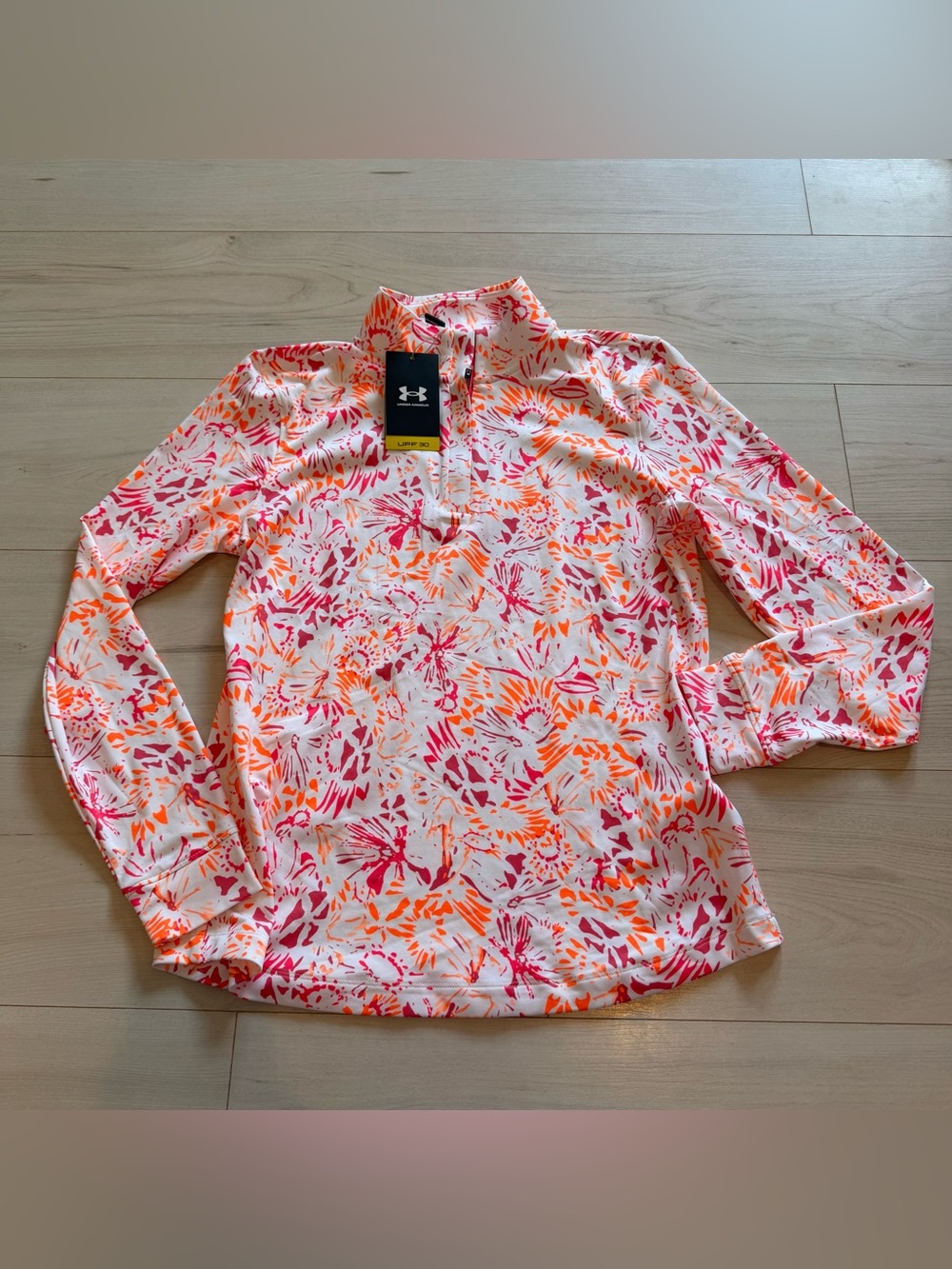 Under Armour NWT Women's Athletic Printed Quarter-Zip Long Sleeve Top